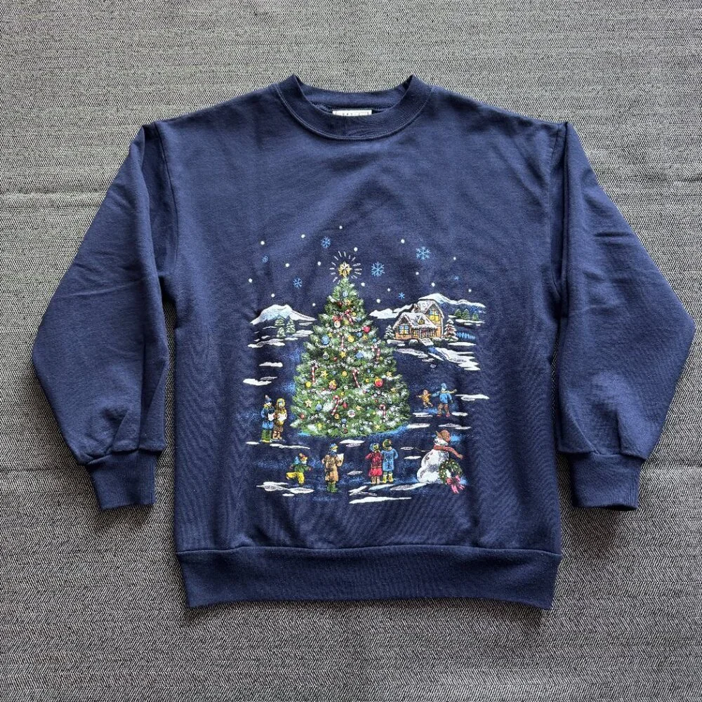 Cute Ugly Xmas Sweater Vintage Basic Editions - Picture 11 of 13